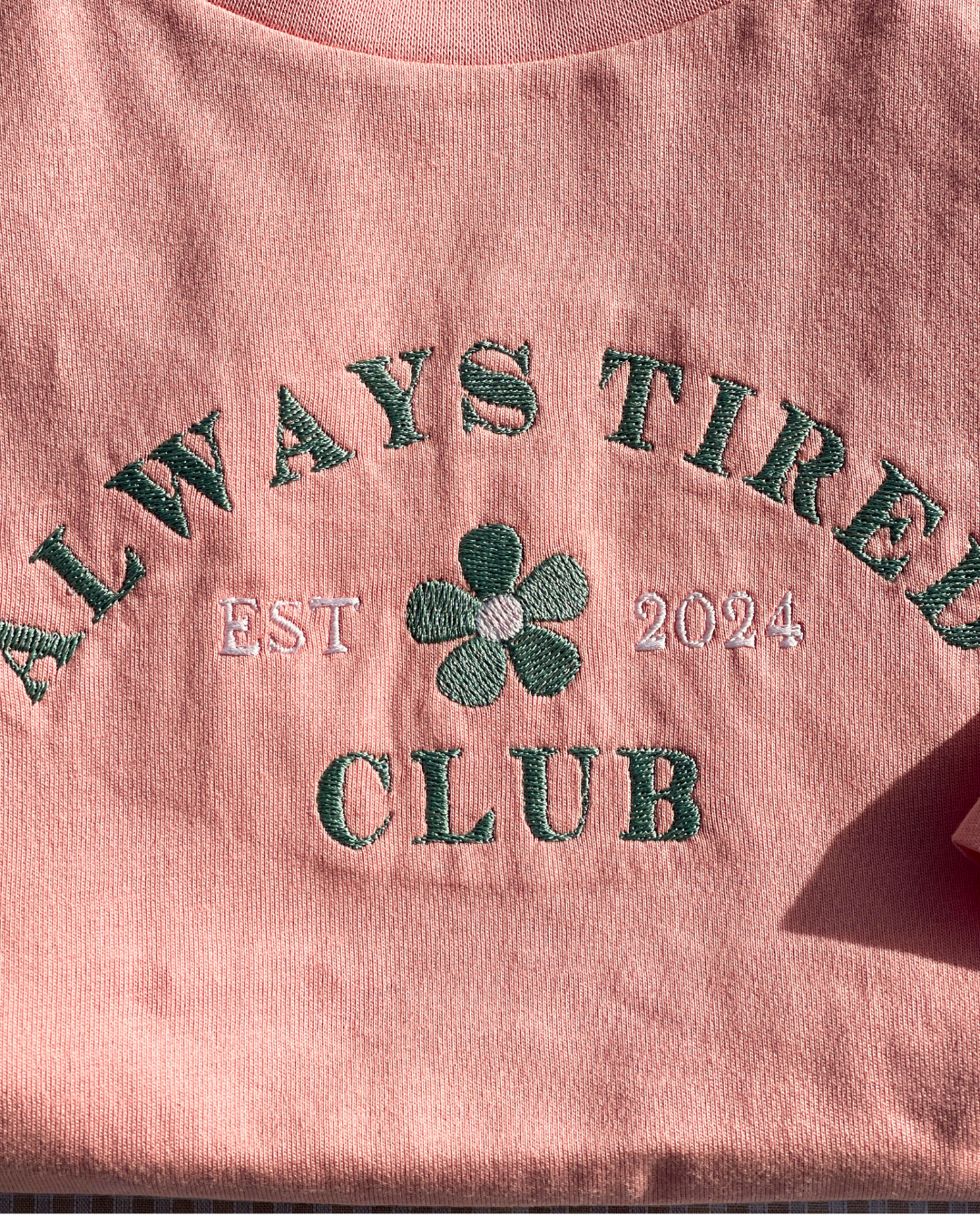 Peach Always Tired club Tee
