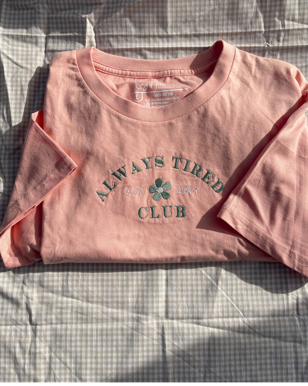 Peach Always Tired club Tee