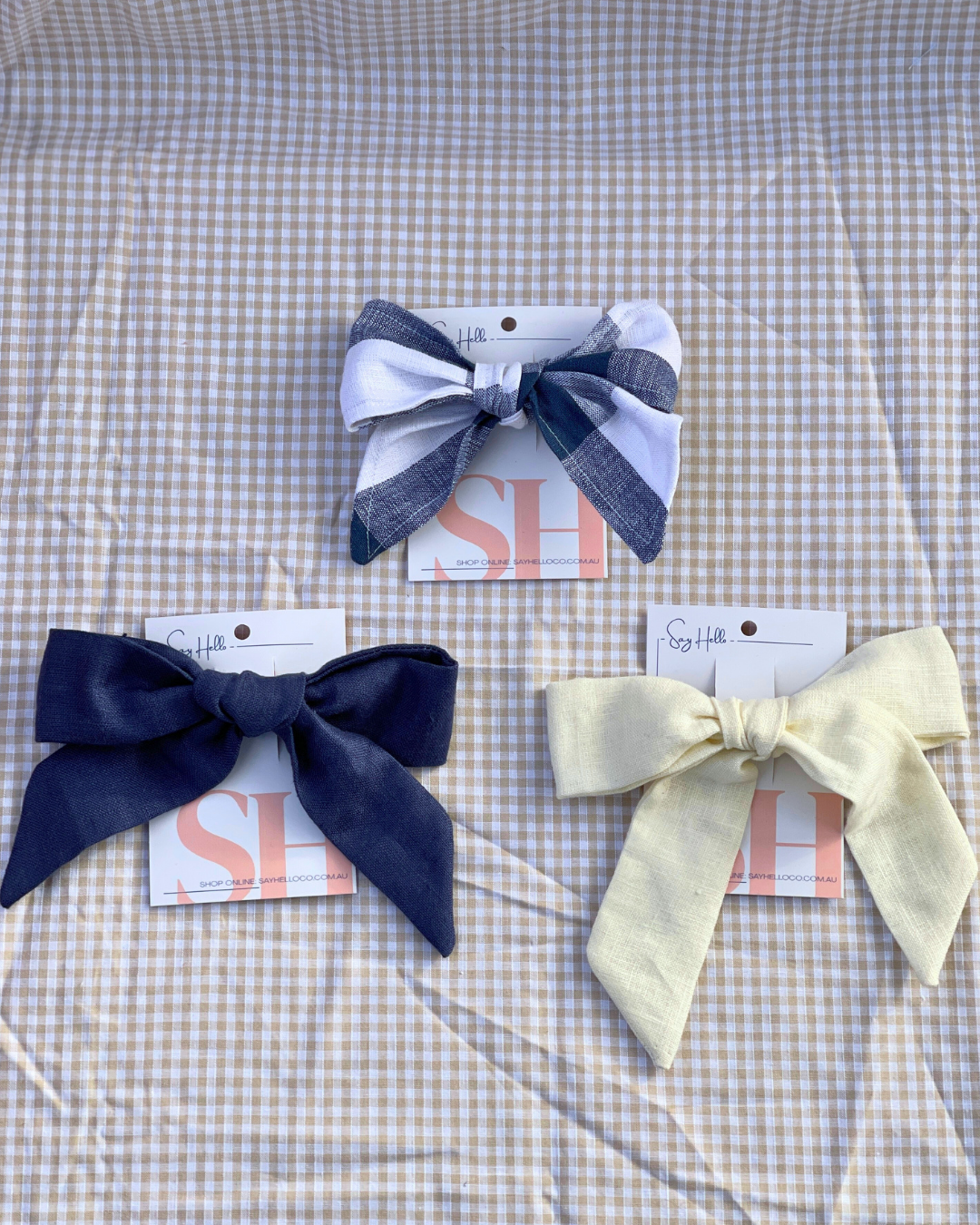 Linen Hair bows