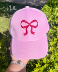 Embroidered Bow Caps
