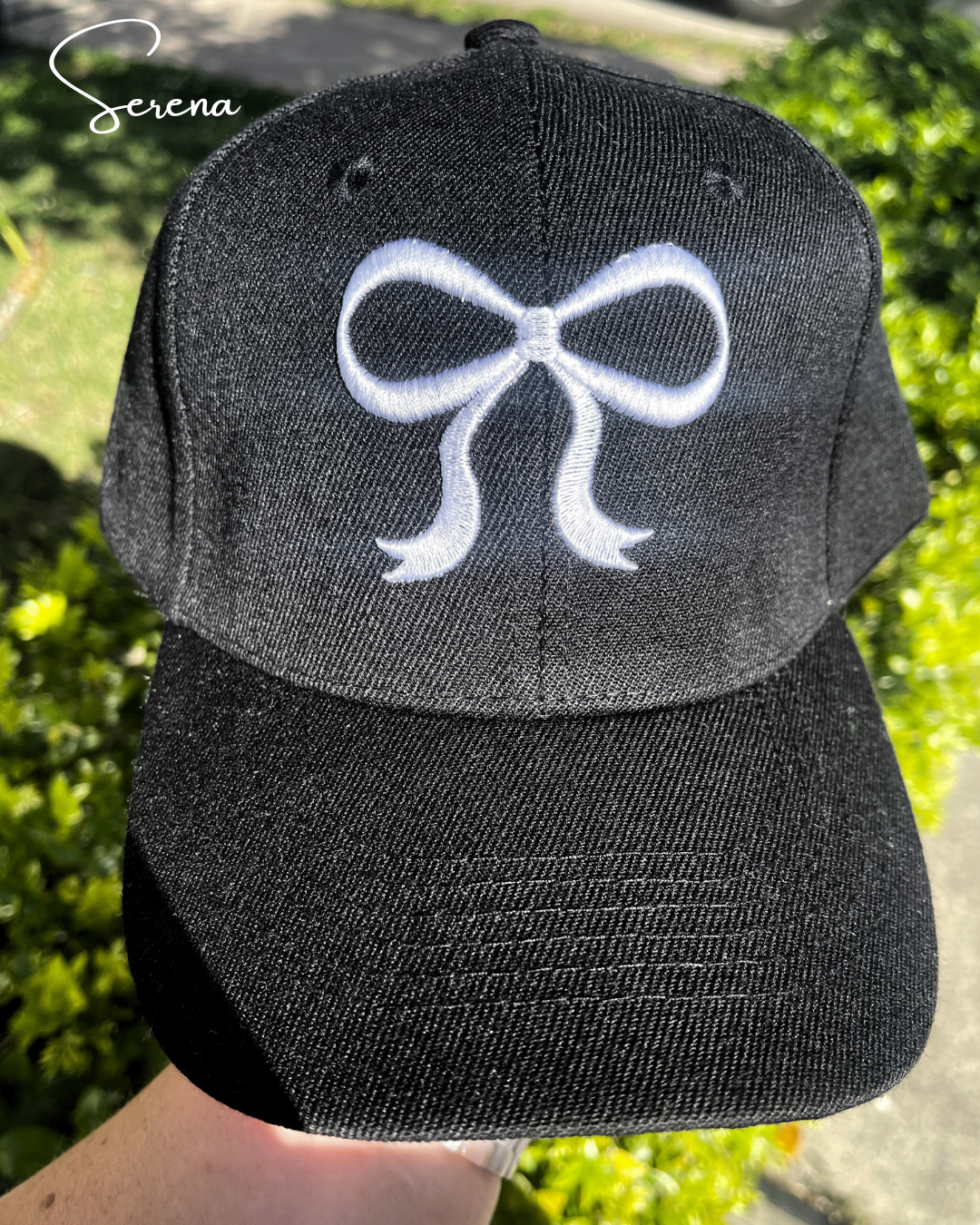 Embroidered Bow Caps