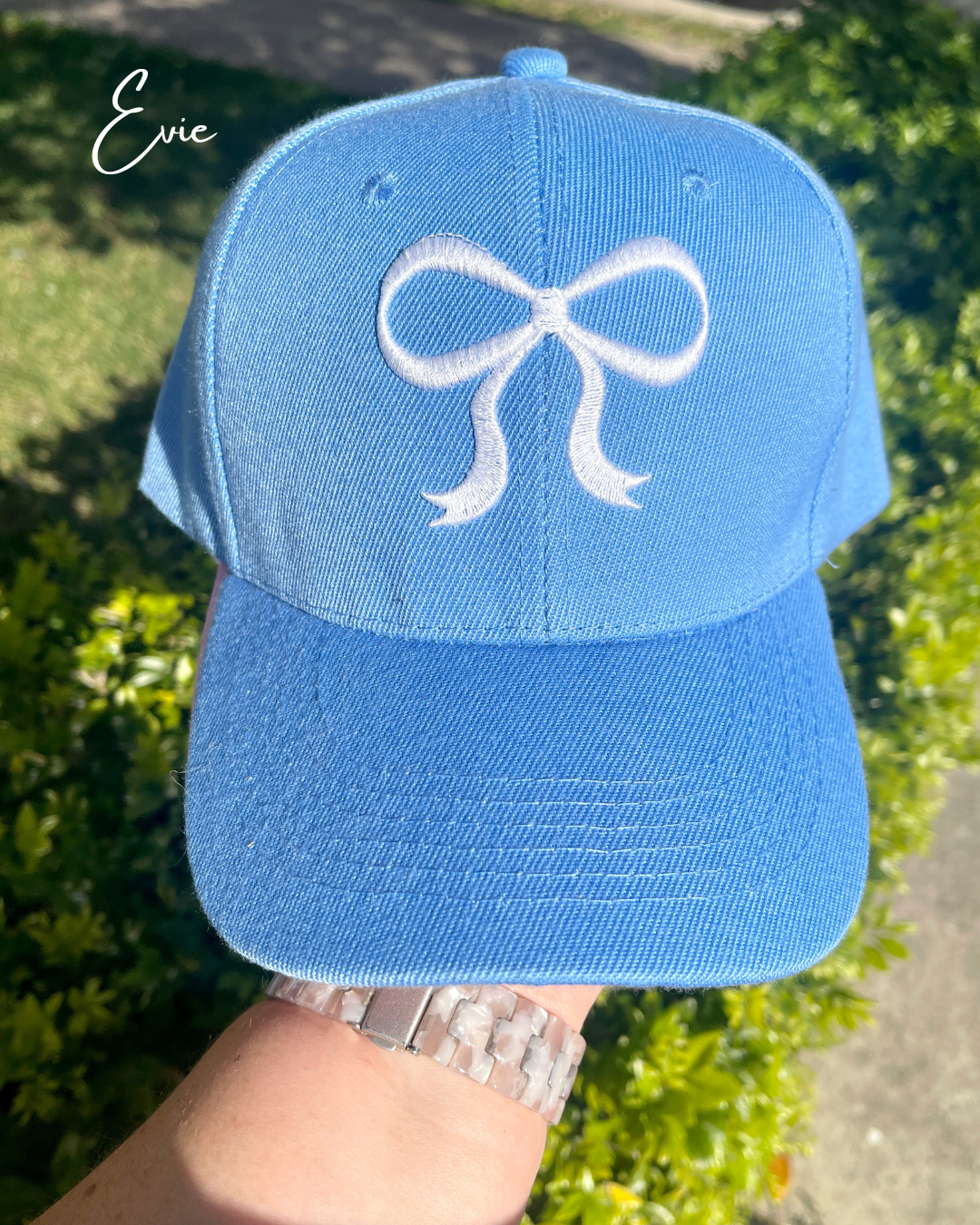 Embroidered Bow Caps