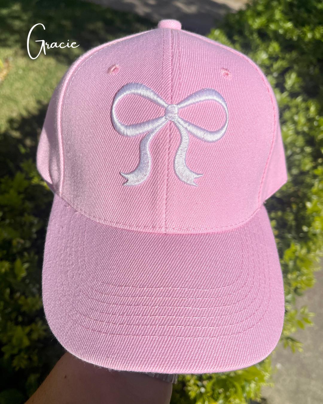 Embroidered Bow Caps
