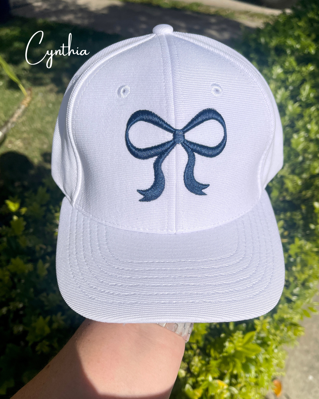 Embroidered Bow Caps